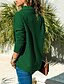 baratos Jaquetas Femininas-Mulheres Camiseta Sólido Tamanhos Grandes Manga Longa Diário Blusas Vinho Verde