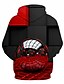 billige Hoodies-Herre Trykt mønster Geometrisk 3D Hattetrøje Daglig Weekend Afslappet Gade Hættetrøjer Sweatshirts Rød