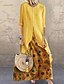 cheap Maxi Dresses-Women&#039;s Swing Dress Maxi long Dress Purple Yellow Red Brown Half Sleeve Polka Dot Round Neck Hot M L XL XXL 3XL 4XL 5XL / Plus Size / Plus Size