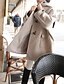 cheap Coats &amp; Trench Coats-Women&#039;s Spring Coat Long Solid Colored Daily Khaki S M L / Slim