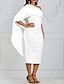 cheap Elegant Dresses-Women&#039;s Bodycon Sleeveless Solid Colored Pleated Off Shoulder Basic Slim Wine White M L XL XXL