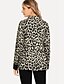 cheap Furs &amp; Leathers-Women&#039;s Jacket Daily Regular Coat Notch lapel collar Regular Fit Jacket Long Sleeve Leopard Beige