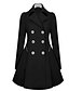 cheap Coats &amp; Trench Coats-Women&#039;s Overcoat Daily Fall Winter Long Coat Notch lapel collar Regular Fit Elegant &amp; Luxurious Jacket Long Sleeve Solid Colored Pocket Black Navy Blue / Plus Size