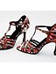 cheap Pumps &amp; Heels-Women&#039;s Latin Shoes Heel Flared Heel Red / Black Black / Green Silver / Black T-Strap