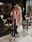 cheap Furs &amp; Leathers-Women&#039;s Faux Fur Coat Daily Fall &amp; Winter Long Coat Loose Basic Jacket Long Sleeve Solid Colored Blushing Pink Black