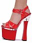 cheap Sandals-Women&#039;s Heels Sexy Shoes Plus Size Fantasy Heel Peep Toe British Party &amp; Evening Walking Shoes PU Buckle Solid Colored Black Red