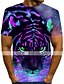 cheap T-Shirts-Men&#039;s T shirt Tee Shirt Round Neck Graphic Animal 3D Purple Short Sleeve Print Casual Daily Tops Streetwear Exaggerated / Summer / Summer