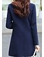 cheap Coats &amp; Trench Coats-Women&#039;s Notch lapel collar Fall &amp; Winter Coat Long Solid Colored Daily Black Red Navy Blue M L XL