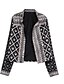 cheap Jackets-Women&#039;s Daily Regular Jacket, Geometric Stand Long Sleeve Polyester Black