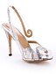 cheap Pumps &amp; Heels-Heels Women&#039;s Stiletto Heel High Heel Sandals Peep Toe Party &amp; Evening PVC Solid Colored Gold Silver