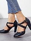 cheap Pumps &amp; Heels-Women&#039;s Heels Chunky Heel Round Toe British Daily Office &amp; Career Walking Shoes PU Buckle Solid Colored Black Blue Gray / 3-4