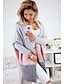 cheap Cardigans-Women&#039;s Color Block Long Sleeve Cardigan Sweater Jumper, Hooded Blushing Pink / White / Gray S / M / L