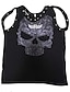 cheap Tank Tops-Women&#039;s Plus Size Tank Top Floral Skull Rivet Floral Slim Tops Punk Fashion Sexy Strap Black Rainbow