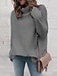 economico Sweaters &amp; Cardigans-Per donna Tinta unita Pullover Manica lunga Maglioni cardigan A collo alto Autunno Inverno Bianco Nero Blu