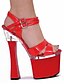 cheap Sandals-Women&#039;s Heels Sexy Shoes Plus Size Fantasy Heel Peep Toe British Party &amp; Evening Walking Shoes PU Buckle Solid Colored Black Red