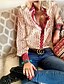 economico Tops &amp; Blouses-Per donna Blusa Camicia Fantasia geometrica Manica lunga Colletto Top Top di base Viola Beige