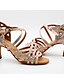 preiswerte Pumps &amp; Heels-Damen Schuhe für den lateinamerikanischen Tanz Kristall / Strass Absätze Kubanischer Absatz Mandelfarben Schwarz Kreuzgurt Glitzer Kristall Pailletten Juwelen