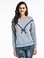 billige Vinterfrakker-Dame Sweatshirt Ensfarvet Basale Sød Stil Hættetrøjer Sweatshirts Bomuld Hvid Lyserød Grå
