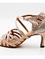 abordables Pumps &amp; Heels-Mujer Zapatos de Baile Latino Cristal / Cristal Tacones Alto Tacón Cubano Almendra Negro Correa cruzada Lentejuelas cristal brillo