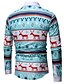 cheap Men&#039;s Socks-Men&#039;s Color Block Deer Print Shirt Basic Party Daily Light Blue / Long Sleeve
