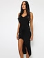 cheap Elegant Dresses-Women&#039;s Bodycon Black Blue Sleeveless Black Blue Solid Colored Backless Split V Neck Elegant Sophisticated L XL XXL
