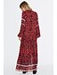 cheap Boho Dresses-Women&#039;s Basic Swing Dress - Polka Dot Ruched Split Patchwork Wine S M L XL