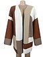 cheap Cardigans-Women&#039;s Color Block Cardigan Long Sleeve Sweater Cardigans Round Neck Spring Fall Black Wine Fuchsia