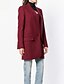 cheap Coats &amp; Trench Coats-Women&#039;s Daily Basic Long Coat, Solid Colored Stand Long Sleeve Polyester Black / Wine / Gray