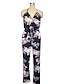 abordables Jumpsuits &amp; Rompers-Combinaison-pantalon Femme Imprimé Fleurie Chic de Rue Bleu S M L XL XXL