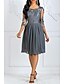 cheap Midi Dresses-Women&#039;s A-Line Dress Knee Length Dress 3/4 Length Sleeve Floral Lace Hot Blue Wine Gray S M L XL XXL