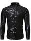 cheap Men&#039;s Shirts-Men&#039;s Shirt Prom Shirt Collar Shirt Collar Luxury Black Blue Wine Silver Gold Long Sleeve Sequins Patchwork Party Business / Ceremony / Wedding Tops Basic Elegant &amp; Luxurious Sexy / Club