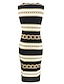 cheap Bodycon Dresses-Women&#039;s Sheath Dress Black Sleeveless Color Block Print Round Neck Basic S M L XL