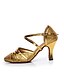 cheap Pumps &amp; Heels-Women&#039;s Modern Shoes Ballroom Shoes Heel Buckle Splicing Flared Heel Yellow Silver T-Strap / Performance / Practice
