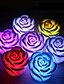 billige LED-natlys-4stk roseblomst led lys nat skiftende romantisk stearinlys lampe festival fest dekoration lys