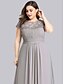 cheap Mother of the Bride Dresses-A-Line Mother of the Bride Dress Wedding Guest Plus Size Jewel Neck Floor Length Chiffon Short Sleeve with Lace Ruching Fall 2023