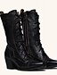 baratos Boots-Mulheres Botas Botas Cowboy Sapatos Confortáveis Botas Longas Diário Escritório e Carreira Cor Sólida Botas da panturrilha Inverno Salto Cubano Dedo Apontado Vintage Clássico Punk e gótico Couro