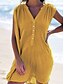 cheap Casual Dresses-Women&#039;s Chiffon Dress Blue Yellow Green White Sleeveless Solid Colored V Neck Basic S M L XL