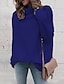 economico Sweaters &amp; Cardigans-Per donna Tinta unita Pullover Manica lunga Maglioni cardigan A collo alto Autunno Inverno Bianco Nero Blu