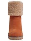 abordables Boots-Botas Mujer Tacón Cuadrado Tacón botas Botas de nieve Botines Botines Dedo redondo Diario Pijo Ante Un Color Color Camello Negro Naranja / Mitad de Gemelo