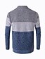 billige Men&#039;s Sweaters &amp; Cardigans-Herre Bluse Farveblok Langærmet Sweater Cardigans Høj krave Blå Vin Navyblå
