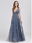 cheap Maxi Dresses-A-Line Elegant Wedding Guest Prom Dress V Neck Sleeveless Floor Length Tulle with Beading Appliques 2021