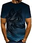 baratos Tank Tops-Homens Camiseta Gráfico 3D Animal Decote Redondo Diário Feriado Manga Curta Imprimir Blusas Vintage Rocha Azul Marinha / Verão