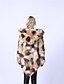 cheap Furs &amp; Leathers-Women&#039;s Winter Fur Coat Long Color Block Going out Rainbow S M L