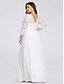cheap Dresses-A-Line Mother of the Bride Dress Plus Size Jewel Neck Floor Length Chiffon Lace 3/4 Length Sleeve with Lace 2024