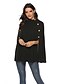 cheap Coats &amp; Trench Coats-Women&#039;s Cloak / Capes Fall Party Daily Regular Coat Loose Jacket Solid Colored Black