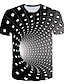 cheap Men&#039;s Tees &amp; Tank Tops-Men&#039;s T shirt Tee Graphic Optical Illusion Round Neck Black Yellow Red Royal Blue Purple 3D Print Going out Short Sleeve 3D Print Clothing Apparel Streetwear Basic