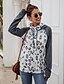 cheap Winter Coats-Women&#039;s Daily Hoodie Leopard Casual Hoodies Sweatshirts  Blue Gray