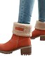 abordables Boots-Botas Mujer Tacón Cuadrado Tacón botas Botas de nieve Botines Botines Dedo redondo Diario Pijo Ante Un Color Color Camello Negro Naranja / Mitad de Gemelo