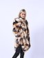 cheap Furs &amp; Leathers-Women&#039;s Winter Fur Coat Long Color Block Going out Rainbow S M L