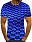 cheap Tank Tops-Mens Graphic Shirt Tee Optical Illusion Round Neck Blue Yellow Gold Red Brown 3D Print Plus Size Weekend Short Sleeve Clothing